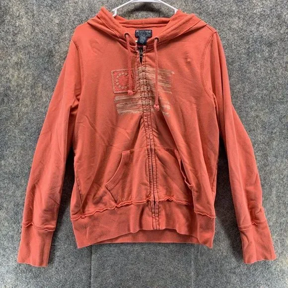 Ralph Lauren Sweater Women's Extra Large Ladies Orange Full Zip Hoodie Vintage - Picture 1 of 11